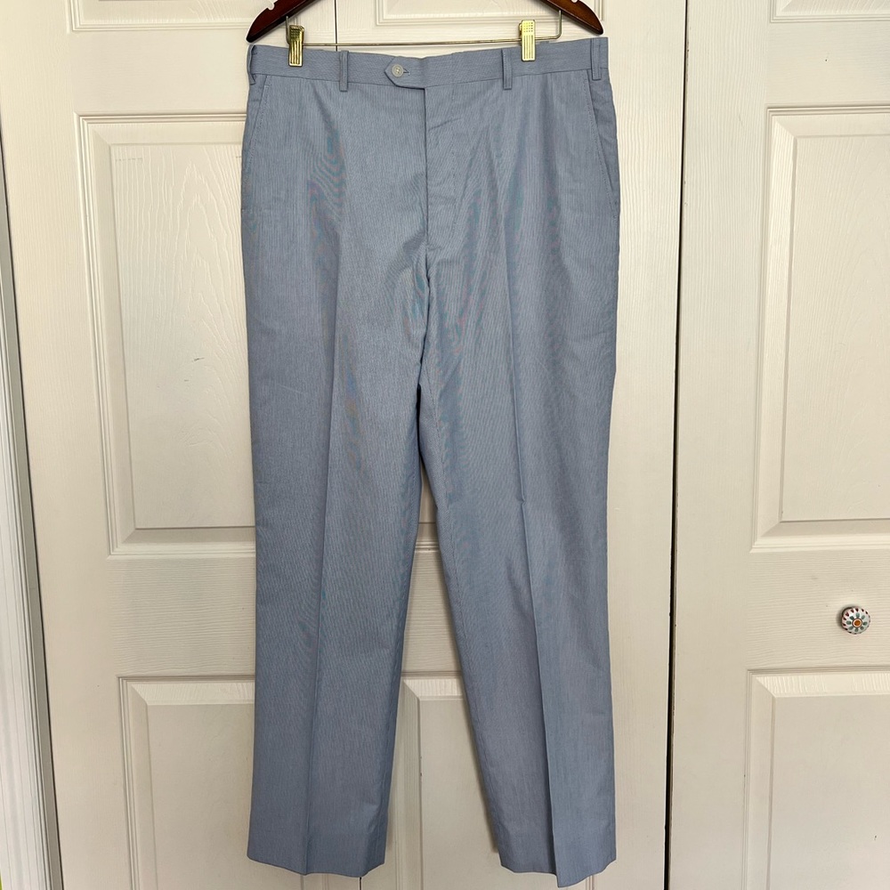 Saddlebred Blue/White Pin Stripe Pants - Size 36W x 32L